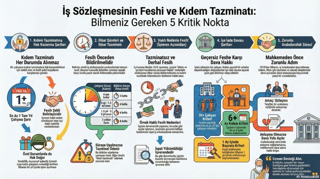 İş Sözleşmesinin Feshi ve Kıdem Tazminatı: Bilmeniz Gereken 5 Kritik Nokta