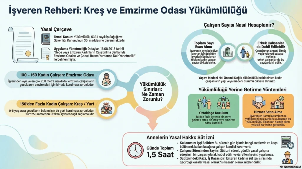 İşyerinde kreş ve emzirme odası yükümlülüğü