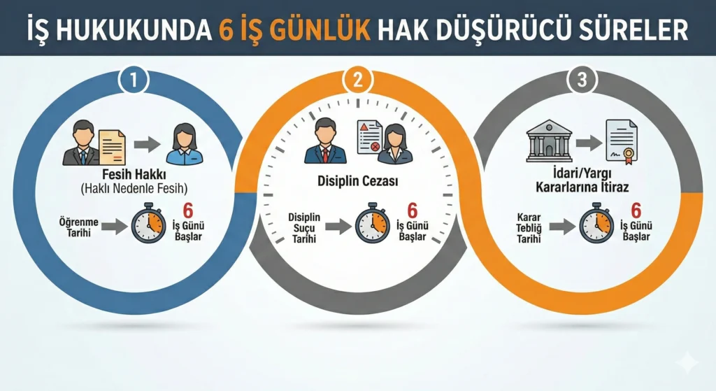 Altı iş günlük hak düşürücü süre – bilgilendirme görseli