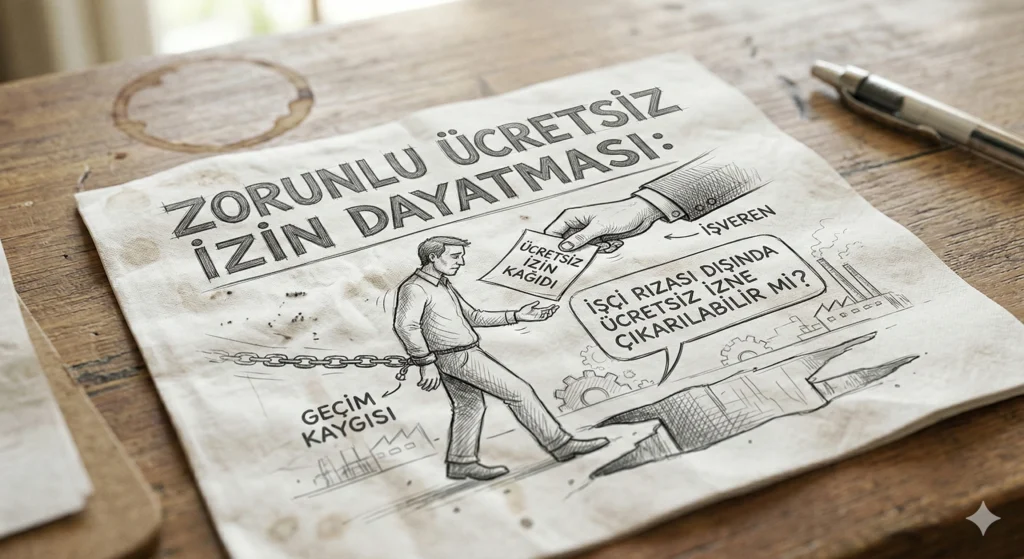 İşçinin rızası dışında ücretsiz izne çıkarılması – bilgilendirme görseli