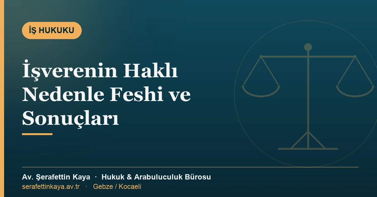 İşverenin haklı feshi şartlarını ve tazminat sonuçlarını anlatan iş hukuku görseli
