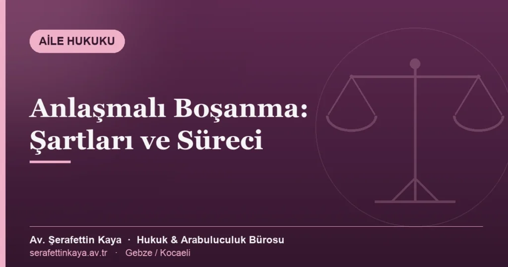 Anlaşmalı boşanma protokolü ve boşanma davası sürecini anlatan bilgilendirici kapak görseli
