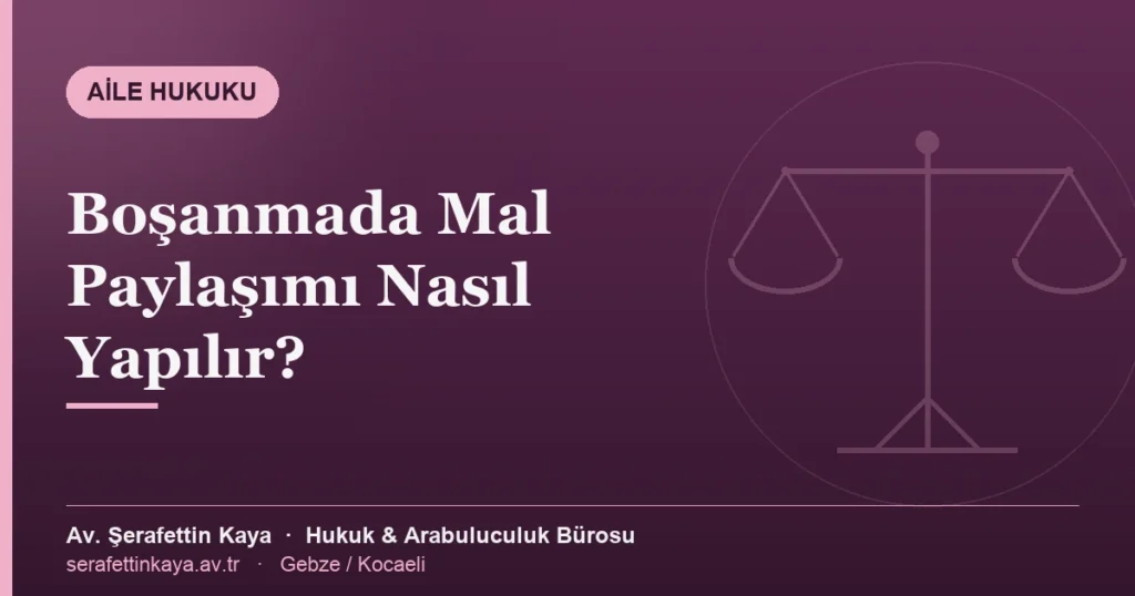 Boşanmada mal paylaşımı ve edinilmiş mallara katılma rejimini anlatan görsel