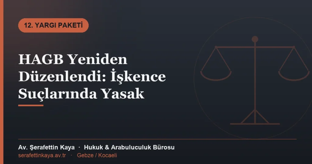 HAGB Yeniden Düzenlendi: İşkence Suçlarında Yasak