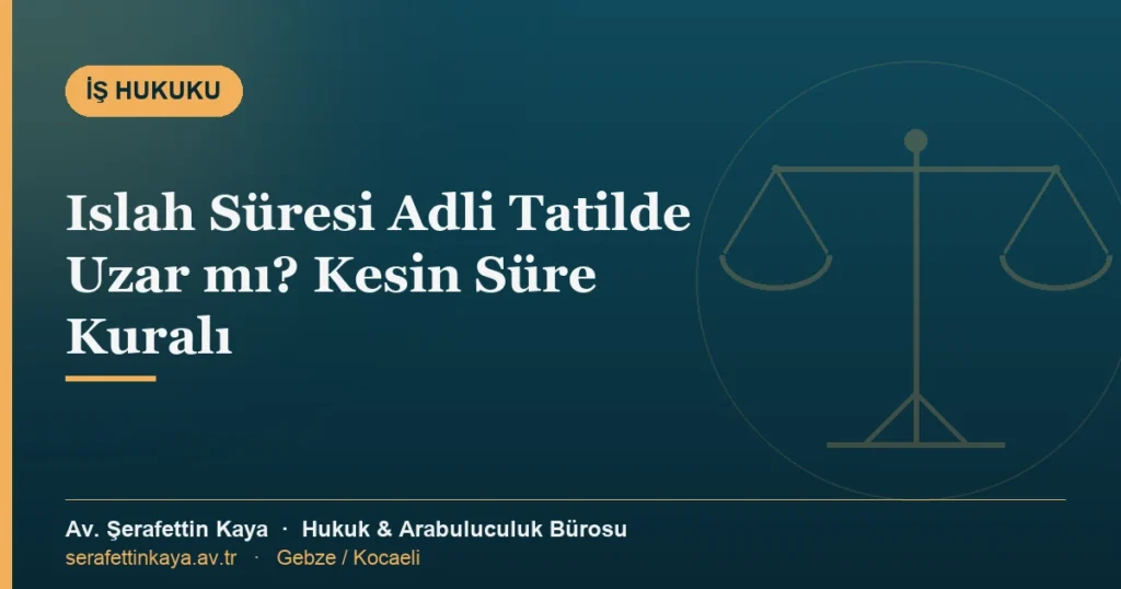Islah için verilen kesin sürenin adli tatilde uzayıp uzamadığını anlatan kapak görseli