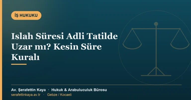 Islah için verilen kesin sürenin adli tatilde uzayıp uzamadığını anlatan kapak görseli