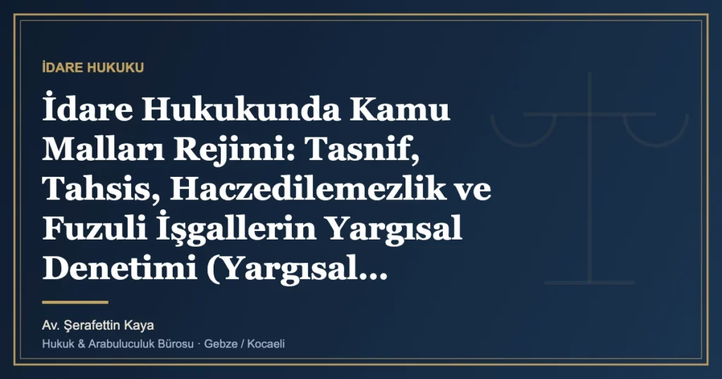 İdare Hukukunda Kamu Malları Rejimi: Tasnif, Tahsis, Haczedilemezlik ve Fuzuli İşgallerin Yargısal Denetimi (Y