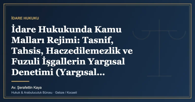 İdare Hukukunda Kamu Malları Rejimi: Tasnif, Tahsis, Haczedilemezlik ve Fuzuli İşgallerin Yargısal Denetimi (Y