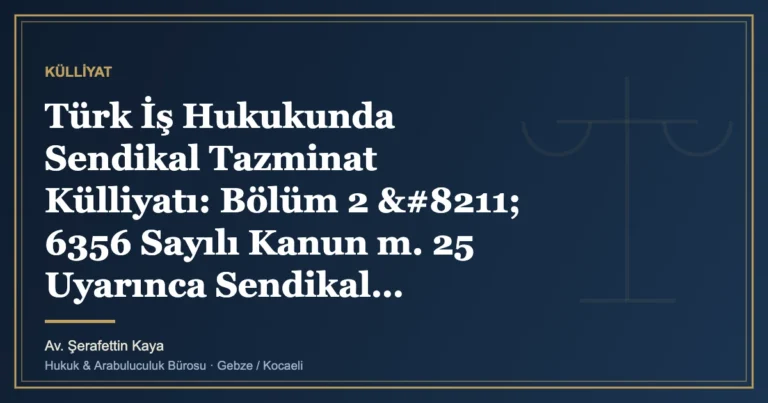Türk İş Hukukunda Sendikal Tazminat Külliyatı: Bölüm 2 – 6356 Sayılı Kanun m. 25 Uyarınca Sendikal Ayrım
