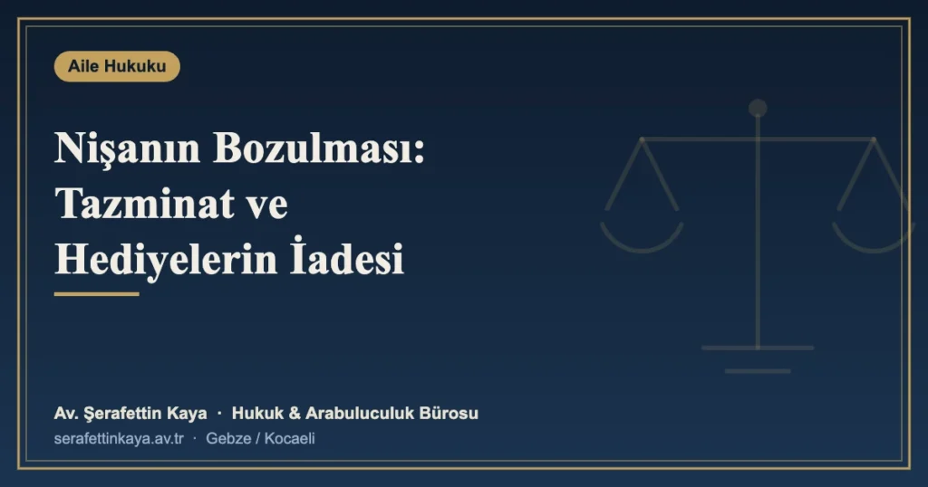 Nişanın Bozulması: Maddi-Manevi Tazminat ve Hediyelerin İadesi