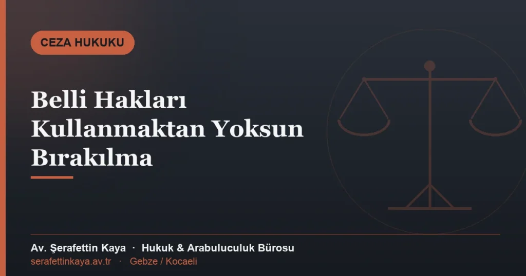 Belli hakları kullanmaktan yoksun bırakılma güvenlik tedbiri konulu makale kapak görseli