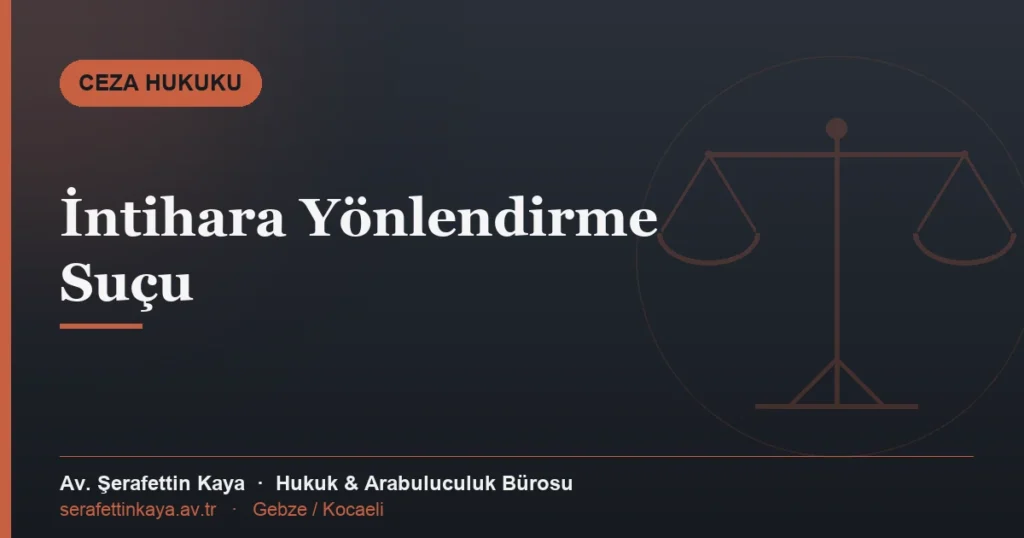 İntihara yönlendirme suçu konulu makale kapak görseli