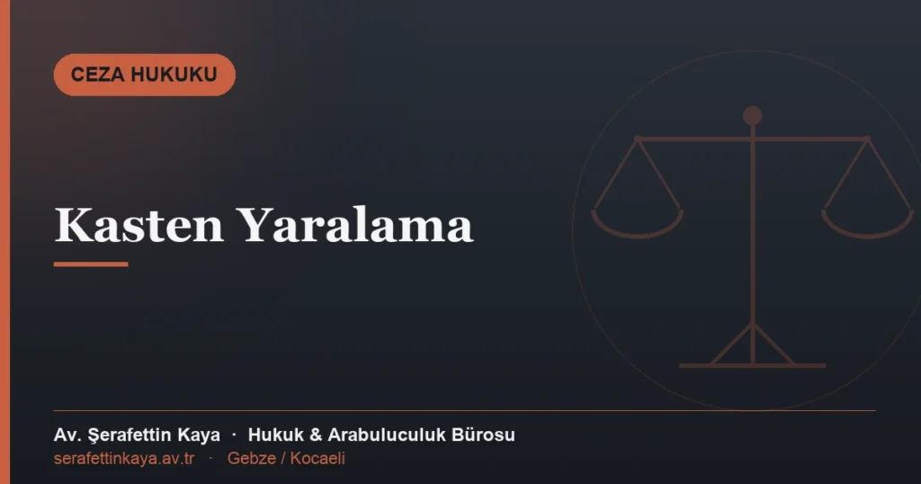 Kasten yaralama suçu ve TCK m. 86-87 konulu yazının kapak görseli.