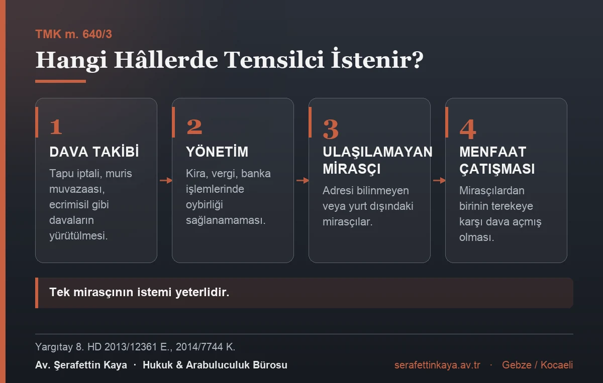 Temsilci atanması talep edilen hâller