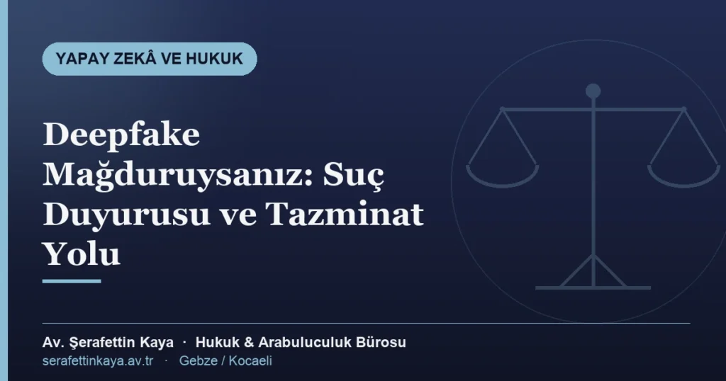 Yapay zekâ ile üretilen sahte görüntü mağdurunun ceza ve tazminat yolları — bilgilendirme kapağı