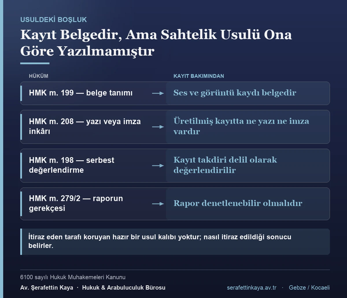 HMK m. 199, 208, 198 ve 279/2 hükümlerinin ses ve görüntü kaydı bakımından sonuçları